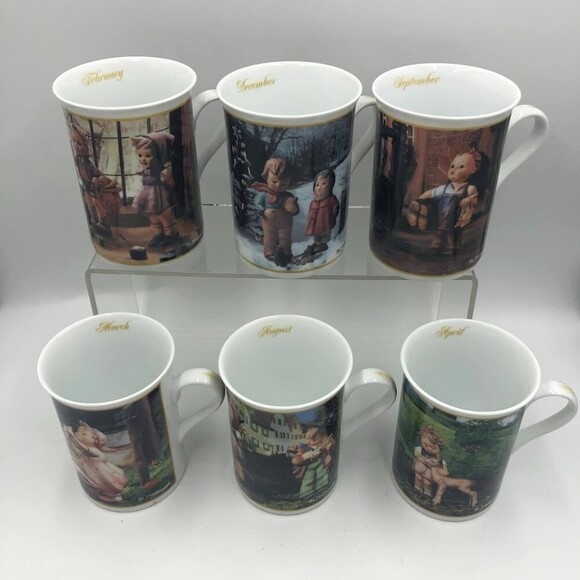 Vintage M. I. Hummel Danbury Mint Lot of 6 Porcelain Mugs Goebel Birth Months - Picture 4 of 9